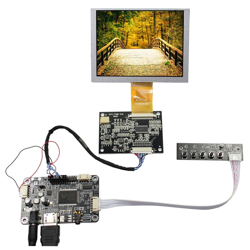 VSDISPLAY 5" ZJ050NA-08C 5 inch 640X480 LCD Screen Work with LCD Controller Driver Board VS-N5V3.1 AT050TN22 Replacement Screen - Image 2